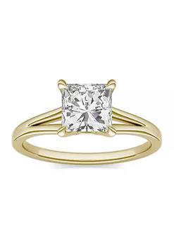 Charles & Colvard, Charles & Colvard | Charles & Colvard 1.26 ct. t.w. Lab Created Princess Cut Moissanite Solitaire Ring in 14k Yellow Gold商品图片 