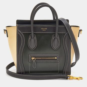 celine nano, [二手商品] Celine | Celine Tri-Color Leather Nano Luggage Tote商品图片 4.6折