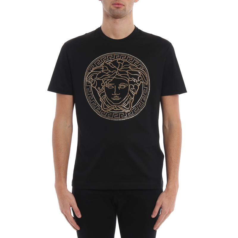 范思哲短袖真假, Versace | VERSACE 范思哲 铆钉美杜莎T恤 A77987-A201952-A008商品图片 独家减免邮费