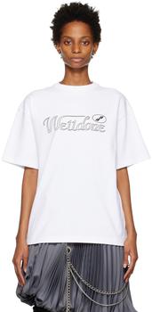 We11done | White Cursive T-Shirt商品图片,3折