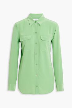 商品Equipment | Slim Signature pleated washed-silk shirt,商家THE OUTNET US,价格¥902图片