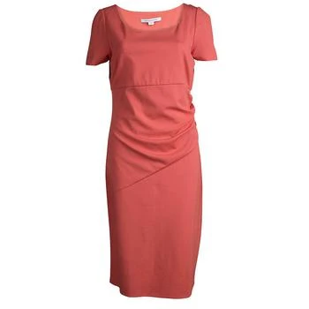 推荐Diane von Furstenberg Coral Red Stretch-Cady Gathered Bevina Dress L商品