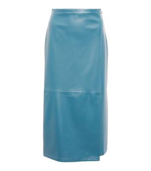 Max Mara | Facella faux leather midi skirt商品图片,