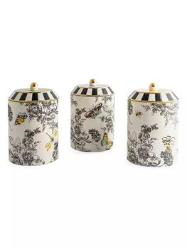MacKenzie-Childs | Butterfly Toile 3-Piece Canisters Set,商家Saks Fifth Avenue,价格¥2229