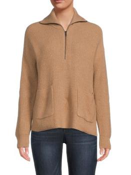 Madewell | ​Glenbrook Merino Wool Blend Half Zip Sweater商品图片,6.1折×额外7.5折, 额外七五折