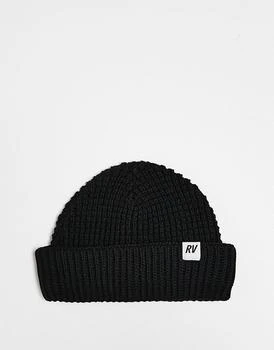 推荐Reclaimed Vintage unisex waffle beanie in black co-ord商品