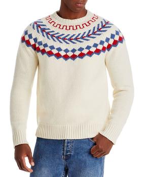 推荐Wool Geo Stripe Regular Fit Crewneck Sweater - 100% Exclusive商品