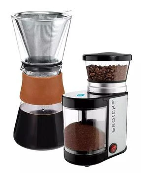 GROSCHE | Flavor Craft Duo: Amsterdam Pour over Coffee Maker Bremen Burr Grinder,商家Macy's,价格¥1167