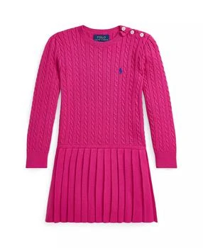 Ralph Lauren | Toddler And Little Girls Mini Cable Pleated Cotton Sweater Dress,商家Macy's,价格¥516