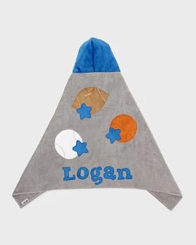 Boogie Baby | Personalized Good Sport Hooded Towel, Gray/Blue,商家Neiman Marcus,价格¥619