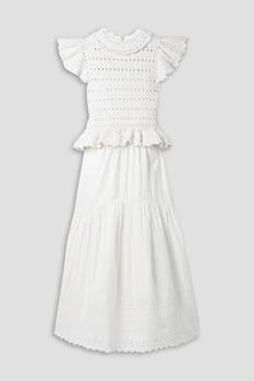 Sea | Rylee convertible cutout broderie anglaise cotton and crochet midi dress 5折