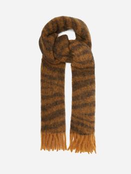 推荐Tiger-jacquard fringed giant scarf商品
