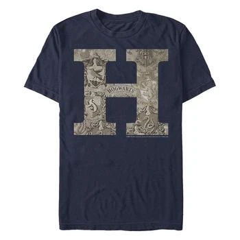 推荐Men's Vintage-Like Hogwarts Short Sleeve Crew T-shirt商品