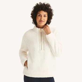Nautica | Womens Quarter-Zip Faux Shearling Pullover,商家Premium Outlets,价格¥297