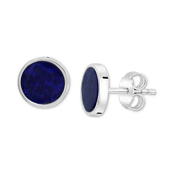 Effy | EFFY® Men's Lapis Lazuli Stud Earrings in Sterling Silver (Also in Malachite),商家Macy's,价格¥1674