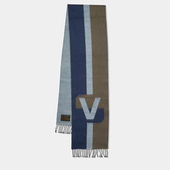 Louis Vuitton Logomania Scarf Navy Gold - NOBLEMARS