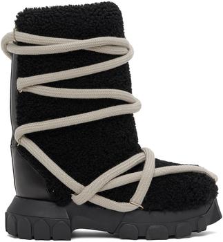 Rick Owens | Black Lunar Tractor Boots商品图片,8.7折