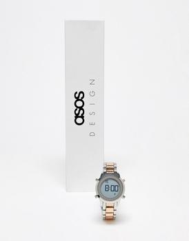 商品ASOS | ASOS DESIGN unisex digital bracelet watch in silver with rose gold detailing,商家ASOS,价格¥361图片