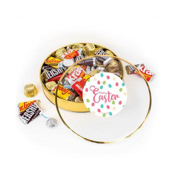 商品Just Candy | Easter Chocolate Gift Tin - Plastic Tin with Candy Hershey's Kisses, Hershey's Miniatures & Reese's Peanut Butter Cups - Eggs & Flowers - By Just Candy,商家Macy's,价格¥237图片