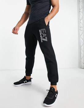 EA7 | Armani EA7 visibilty logo joggers in black商品图片,额外9.5折, 额外九五折