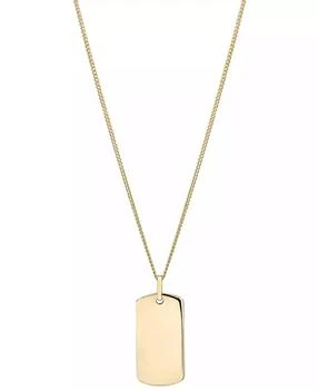 Macy's | Polished ID Tag Pendant 18" Curb Link Chain Necklace in 10k Yellow Gold,商家Macy's,价格¥2331