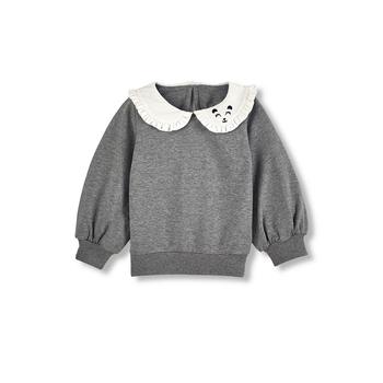 商品Paper Cape | Toddler|Child Girls Organic Embroidered Collar Sweatshirt,商家Macy's,价格¥144图片