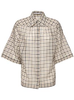 AGNONA | Wool & Silk Check Shirt商品图片,4.9折