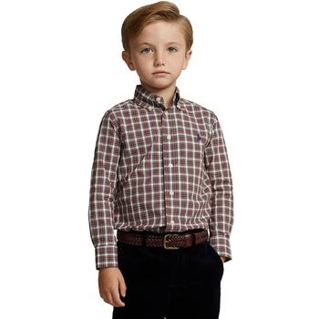 Toddler and Little Boys Plaid Cotton Poplin Shirt