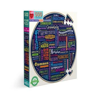 Eeboo | Piece and Love 100 Great Words Round Circle Jigsaw Puzzle Set, 500 Piece,商家Macy's,价格¥105