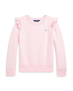 Ralph Lauren | Girls' Ruffled Fleece Sweatshirt - Little Kid, Big Kid商品图片,7.5折, 独家减免邮费
