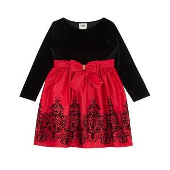 商品Rare Editions | Little Girls Velvet Bodice and Satin Skirt Dress,商家Macy's,价格¥183图片