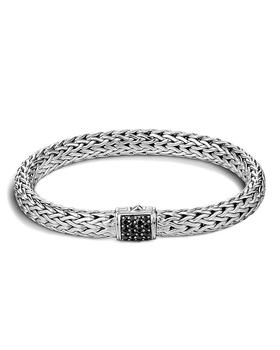 推荐Classic Chain Sterling Silver Lava Medium Bracelet with Black Sapphire商品