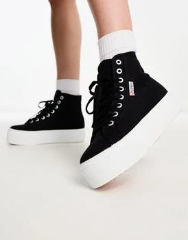 推荐Superga 2708 HI TOP Ankle Boots in Black商品