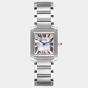 推荐Cartier Pink Mother of Pearl Stainless Steel Tank Francaise W51028Q3 Quartz Women's Wristwatch 20 mm商品