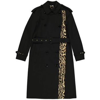 burberry风衣, Burberry | Black Bridstow Double-breasted Leopard Print Cotton Gabardine Trench Coat商品图片 6.9折