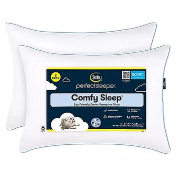 推荐Serta Perfect Sleeper Comfy Sleep Eco-Friendly Bed Pillow, 2 Pack (Assorted Sizes)商品