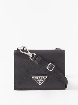 Prada | Logo-plaque leather cardholder cross-body bag商品图片,