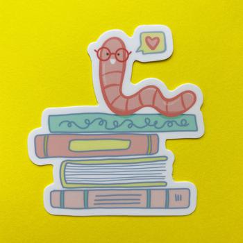 商品Bookworm Vinyl Sticker,商家Verishop,价格¥30图片