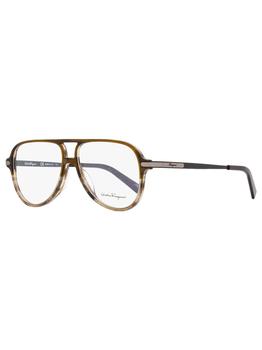 推荐Salvatore Ferragamo Men's Pilot Eyeglasses SF2855 340 Mustard/Taupe 57mm商品