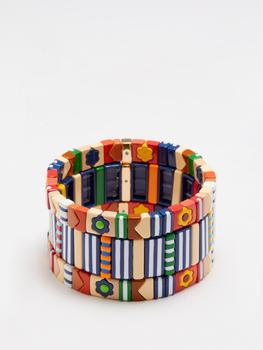 推荐Set of three Prairie Rose Patchwork bracelets商品