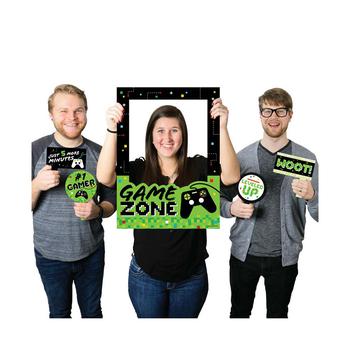 商品Big Dot of Happiness | Game Zone - Pixel Video Game Party Selfie Photo Booth Picture Frame & Props,商家Macy's,价格¥213图片