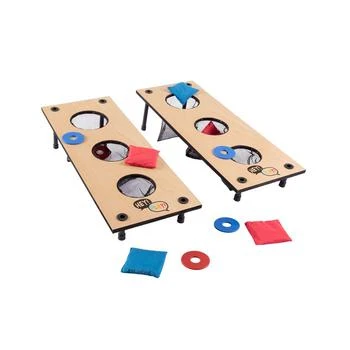 Trademark Global | Hey Play 2-In-1 Washer Pitch And Beanbag Toss Set - Indoor Or Outdoor Wooden Classic Team Backyard And Tailgate Party Games For Kids And Adults 8.9折