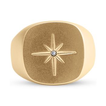 商品Gold-Tone Crystal Star Signet Ring图片