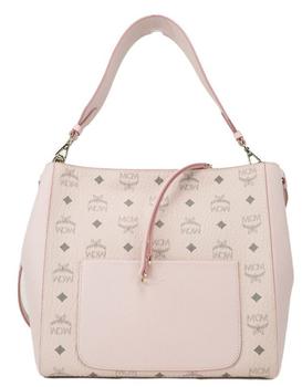 推荐MCM Aren Medium Visetos pink Leather Hobo Shoulder Crossbody Women's Handbag商品