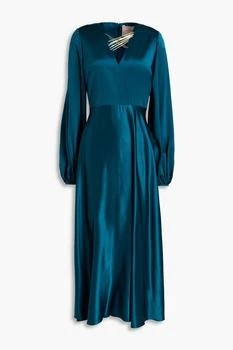 ROKSANDA | Embellished silk-satin midi dress 3折, 独家减免邮费