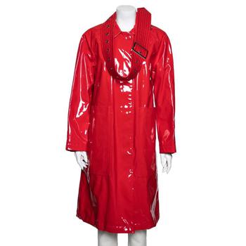 Burberry Red Belt Detailed Laminated Coat S product img