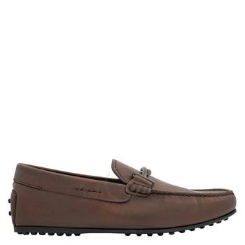 Tod's | Men's Cocoa Double T Brown Leather Loafers,商家Jomashop,价格¥1841