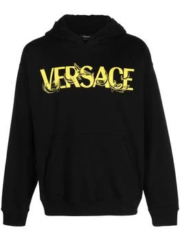 推荐Versace `Versace Writing` Print And `Baroque` Embroidery Hoodie商品