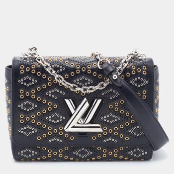 lv女包真假, [二手商品] Louis Vuitton | Louis Vuitton Black Leather Limited Edition Grommet Embellished Twist MM Bag商品图片 9.8折