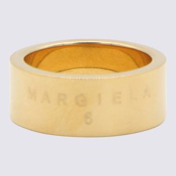 商品MM6 | MM6 MAISON MARGIELA GOLD TONE BRASS MINIMAL LOGO RING,商家Baltini,价格¥1035图片